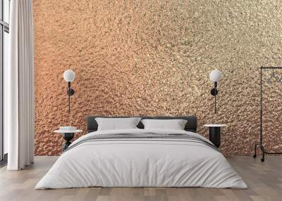 Rose gold copper foil paper texture background. Wall mural