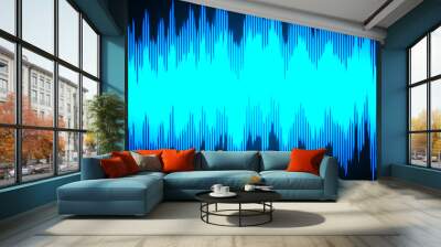 Speaking sound  wave lines illustration. Abstract blue gradient motion background. Wall mural