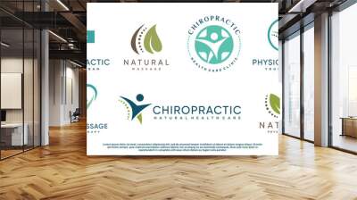 Chiropractic logo collection with creative element concept Premium Vector Wall mural