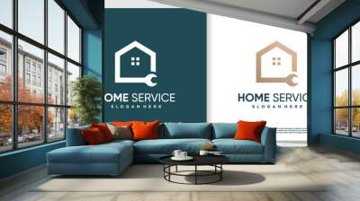 House service logo design with creative unique element Premium Vector part 2 Wall mural