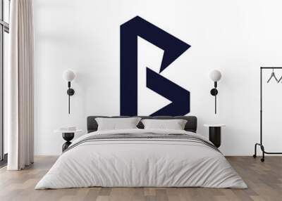 Letter B logo design icon vector for business or initials Wall mural