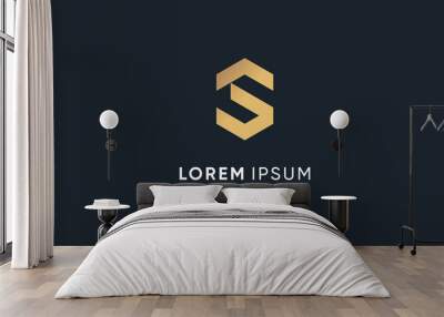 Letter S vector icon logo design with creative unique style Premium Vector Wall mural