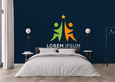 People logo with reach the dream concept Premium Vector part 5 Wall mural