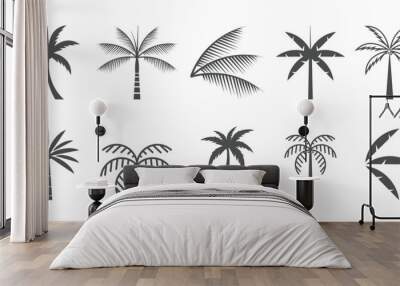 Set of palm logo icon vector with creative element Wall mural