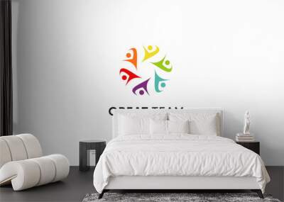 Team work logo with modern unique concept Premium Vector part 2 Wall mural