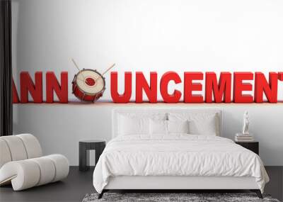 announcement 3d concept Wall mural