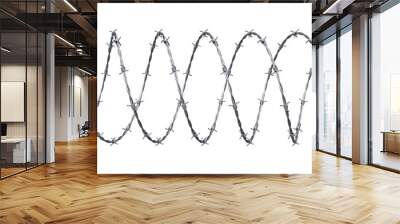 Barbed wires 3d rendering Wall mural