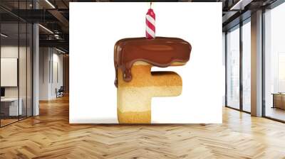 birthday cake font letter f Wall mural