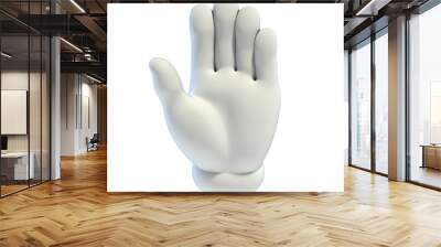 Cartoon hands set - stop hand gesture 3d rendering Wall mural