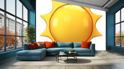 Cartoon sun 3d rendering Wall mural