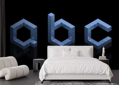 cubical 3d font letters a b c Wall mural