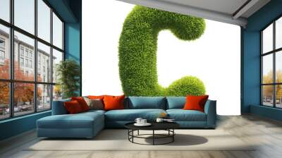 grass font 3d rendering letter c Wall mural