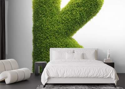 Grass font 3d rendering letter K Wall mural