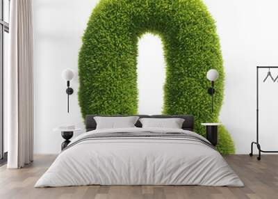 Grass font 3d rendering letter Q Wall mural