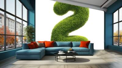 Grass font 3d rendering number 2 Wall mural