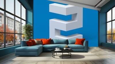 Isometric font number 2 Wall mural