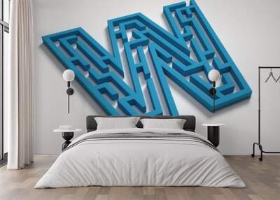 Maze font letter W Wall mural