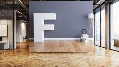 Mock up interior font 3d rendering letter F Wall mural