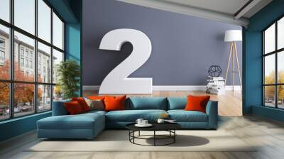 mock up interior font 3d rendering number 2 Wall mural