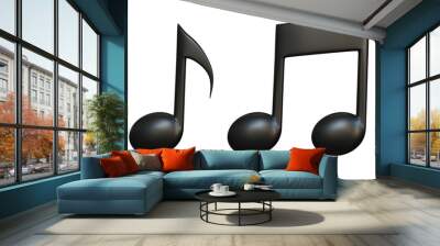 Music note 3d icon on white background Wall mural