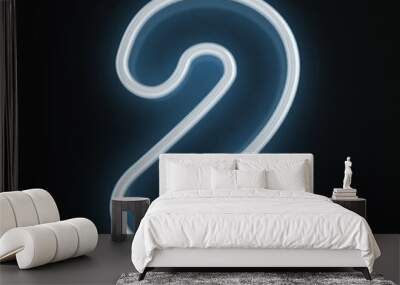 neon font number two Wall mural