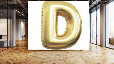 Pink metallic balloon font 3d rendering, letter D Wall mural