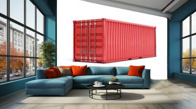 Shipping container isolated on white background 3d rendering Wall mural