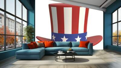 Uncle Sam's american hat 3d rendering Wall mural