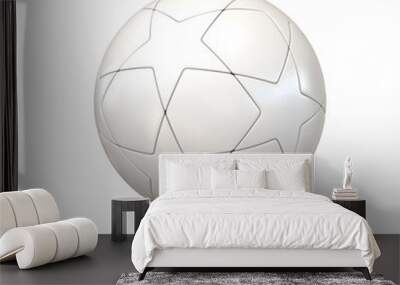 white football - soccer ball with star pattern isolated on white Wall mural