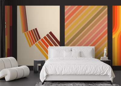 1970s Backgrounds, Pattern Set, Vintage Color Combinations Wall mural