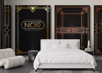 Art Deco Style Frame Set, Poster, Cover Templates, Golden, Bronze and Copper Gradients  Wall mural