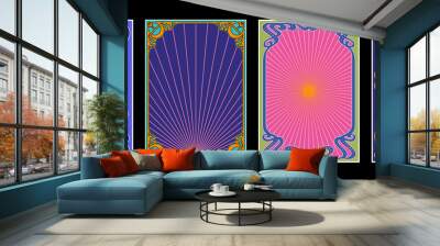 Art Nouveau Frames and Backgrounds, 1900s Decorative Ornaments, 1960s Psychedelic Colors Wall mural