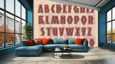 Soviet Propaganda Font, Retro Typeface 1960s Style Wall mural