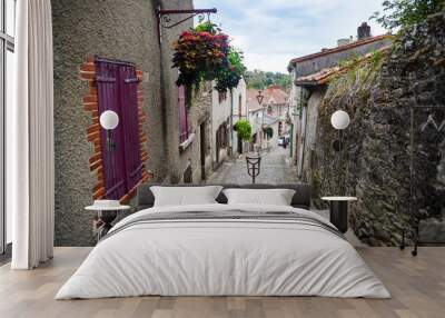 .An old and charming town in France, French architecture. Wall mural