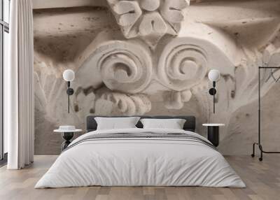 White plaster products capitellium on isolated background Wall mural