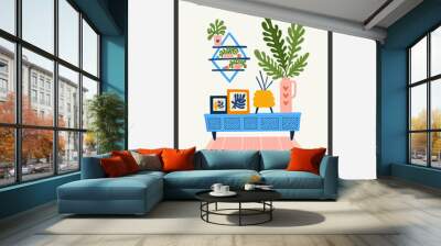 Interior posters template. Modern trendy Matisse minimal style. Wall mural