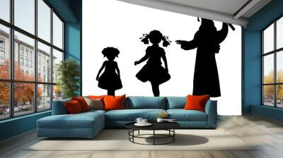 Silhouette of graduate growing up. Baby girl young woman Wall mural