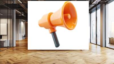 3D icon of a megaphone isolated on transparent background,png Wall mural