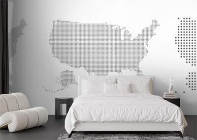 Abstract USA or United States of America Map with dot Pixel Spot Modern Concept Design Isolated on White background Vector illustration. Wall mural