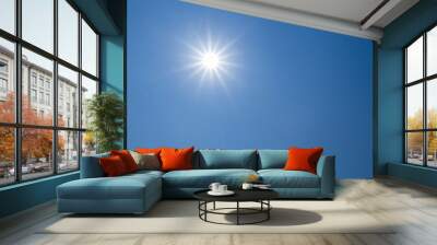 A sun with empty blue sky Wall mural