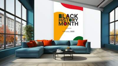 Black History Month stained veryical banner template. African-American History Month - February - celebration. Social issues and world history. Tribute to ethnicity and roots. Wall mural