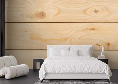 Freshly-planed wood planks closeup Wall mural