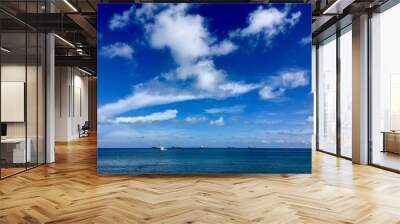 commercial transport in big blue nature, sea and sky Wall mural