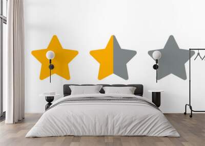 Two And A Half Star Rating Illustration Vector Wall mural