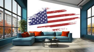 american flag with map Wall mural