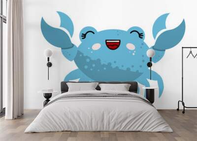 blue crab cartoon Wall mural