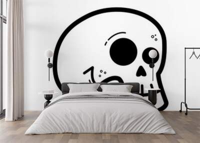 Cute halloween skull - vector illustration Wall mural