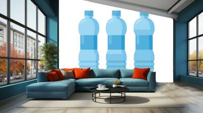 set of sparkling water bottles - vector illustrations, isolated	 Wall mural