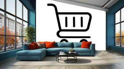 Shopping cart icon vector image Wall mural