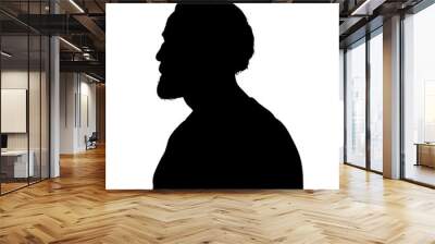 Silhouette of an old man, old man - vector illustration Wall mural